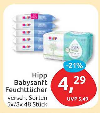 Hipp Babysanft Feuchttücher - verschiedene Sorten 5x/3x 48 Stück