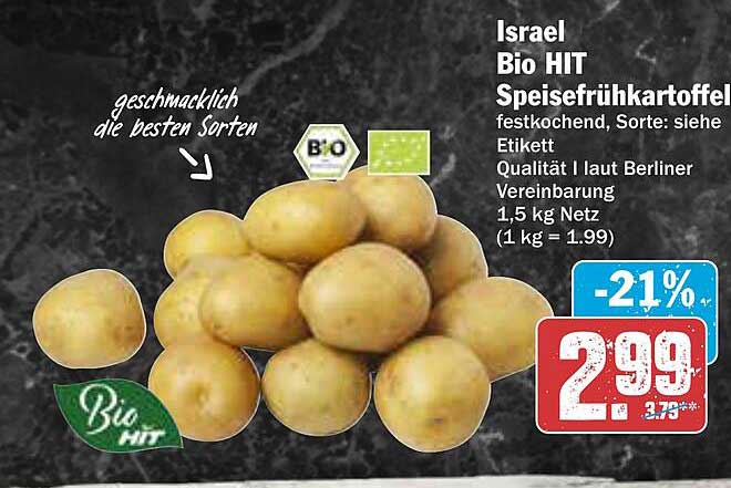 Israel Bio HIT Speisefrühkartoffeln 1,5 kg