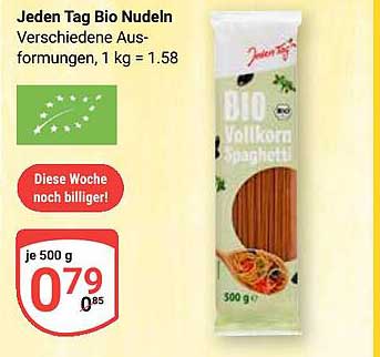 Jeden Tag Bio Nudeln - verschiedene Ausführungen