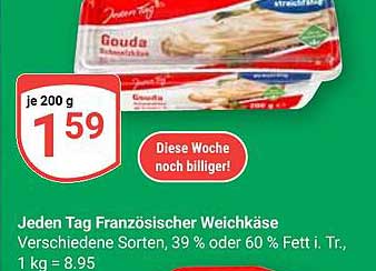 Jeden Tag Französischer Weichkäse
