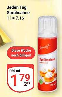 Jeden Tag Sprühsahne 250 ml