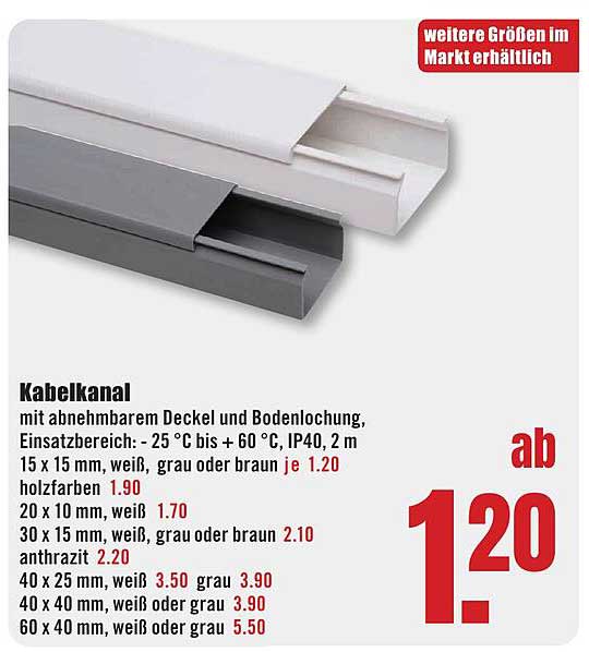 Kabelkanal mit abnehmbarem Deckel und Bodenlochausführung