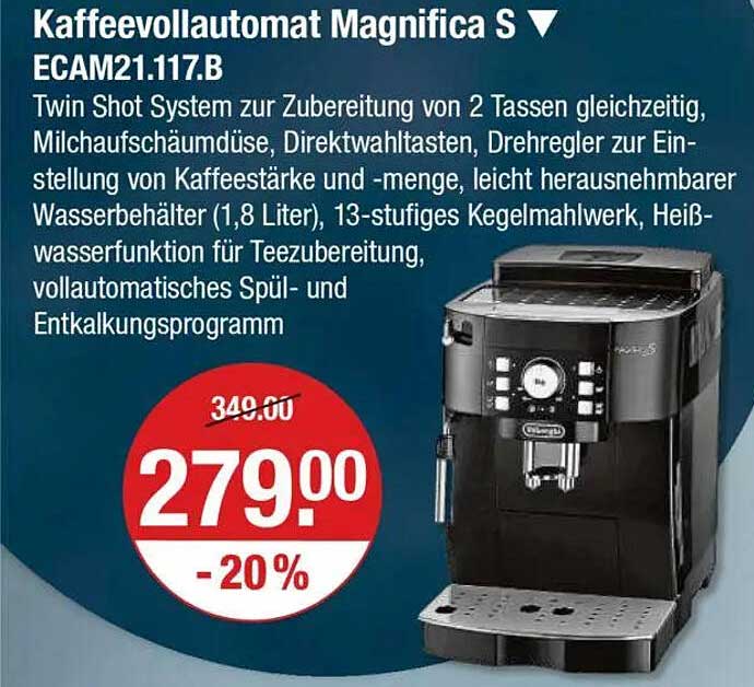 Kaffeefvollautomat Magnifica S ECAM21.117.B