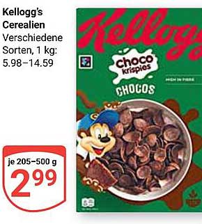 Kellogg's Cerealien - Verschiedene Sorten, 1 kg