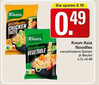 Knorr Asia Noodles - Verschiedene Sorten je Beutel für nur 0,49 €