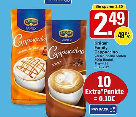 Krüger Family Cappuccino verschiedene Sorten 500g Beutel