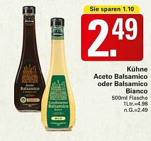 Kühne Aceto Balsamico oder Balsamico Bianco 500ml Flasche