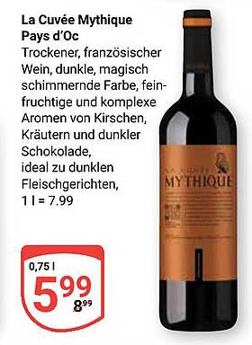 La Cuvée Mythique Pays d'Oc - Trockener französischer Wein