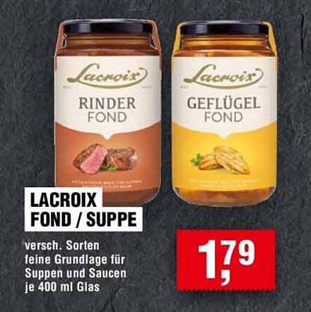 Lacroix Fond / Suppe - Rinderfond und Geflügelfond 400 ml