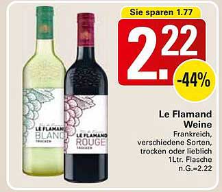 Le Flamand Weine - Verschiedene Sorten, 1L Flasche