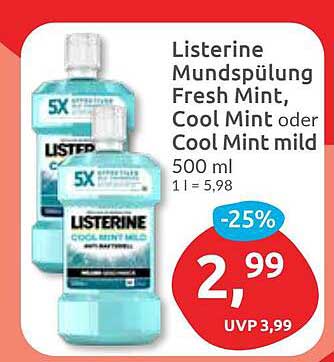 Listerine Mundspülung Fresh Mint, Cool Mint oder Cool Mint mild 500 ml