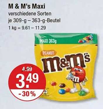 M & M's Maxi verschiedene Sorten je 309-g – 363-g-Beutel