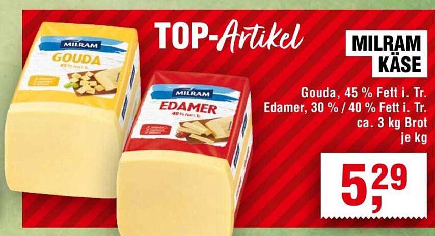 MILRAM Käse: Gouda und Edamer