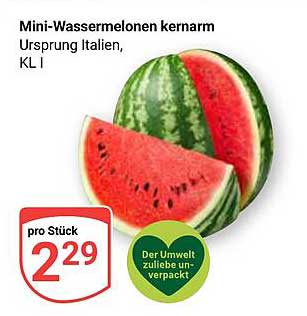 Mini-Wassermelonen kernarm Ursprung Italien, KL I