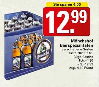Mönchshof Bierspezialitäten - Kiste 20x0,5L
