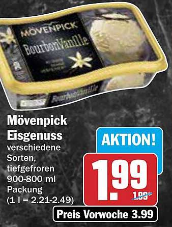 Mövenpick Eisgenuss verschiedene Sorten, tiefgefroren 900-800 ml