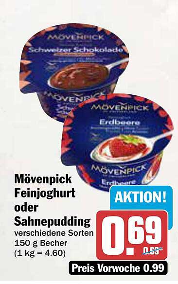 Mövenpick Feinjoghurt oder Sahnepudding verschiedene Sorten 150 g Becher