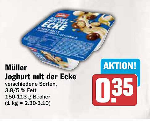 Müller Joghurt mit der Ecke - verschiedene Sorten
