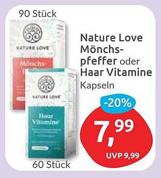 Nature Love Mönchspfeffer oder Haar Vitamine Kapseln