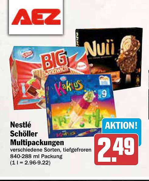 Nestlé Schöller Multipackungen verschiedene Sorten, tiefgefroren 840-288 ml