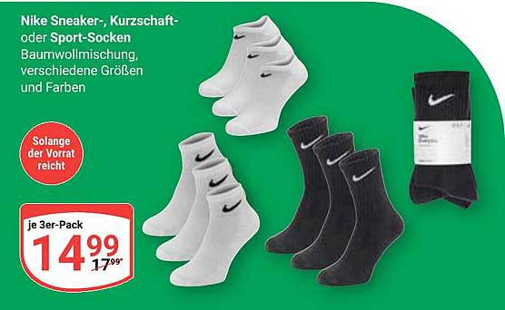 Nike Sneaker-, Kurzschaft- oder Sport-Socken - 3er-Pack