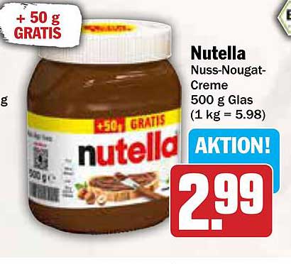 Nutella Nuss-Nougat-Creme 500 g + 50 g GRATIS