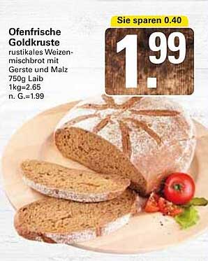 Ofenfrische Goldkruste - rustikales Weizenmischbrot mit Gerste und Malz