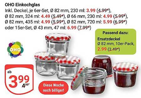 OHO Einkochglas 6er-Set