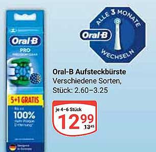 Oral-B Aufsteckbürste, verschiedene Sorten, Stück: 2.60–3.25