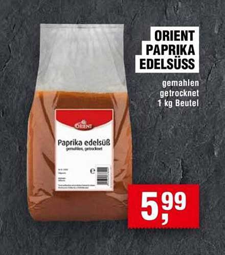 ORIENT PAPRIKA EDELSÜSS - gemahlen, getrocknet, 1 kg Beutel
