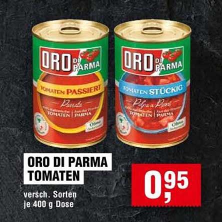 Oro di Parma Tomaten - Passiert und Stückig - je 400 g Dose