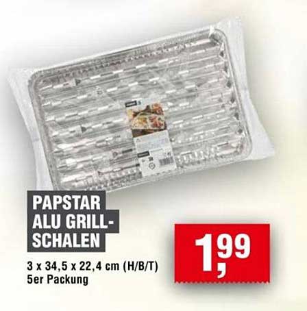 Papstar Alu Grill-Schalen 5er Packung