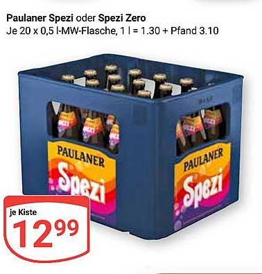 Paulaner Spezi oder Spezi Zero - je Kiste