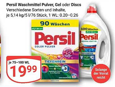 Persil Waschmittel Pulver, Gel oder Discs - 90 Wäschen für nur 19,99 €
