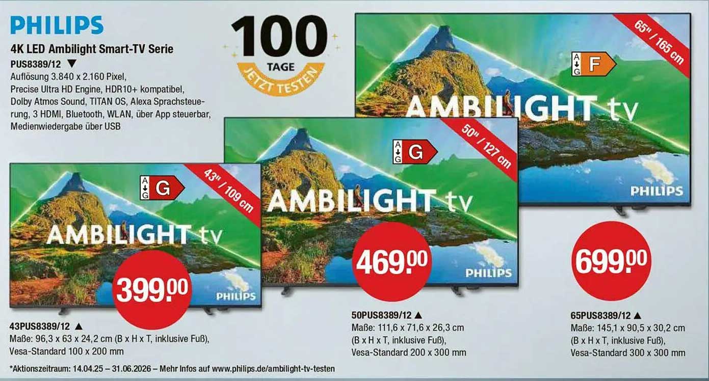 PHILIPS 4K LED Ambilight Smart-TV Serie PUS8389/12