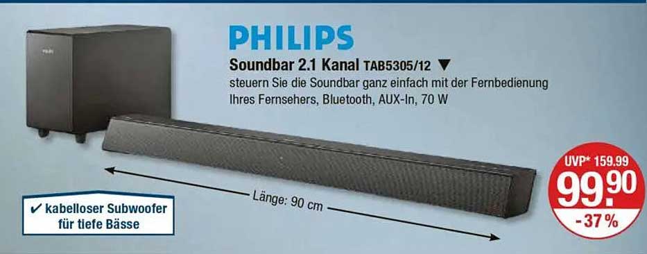 PHILIPS Soundbar 2.1 Kanal TAB5305/12