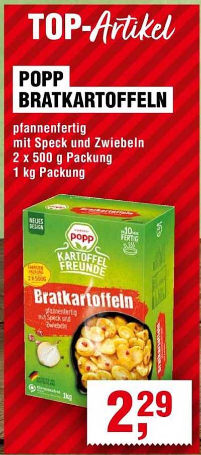 POPP Bratkartoffeln mit Speck und Zwiebeln, 1 kg Packung
