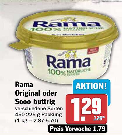 Rama Original oder Sooo buttrig 450-225 g
