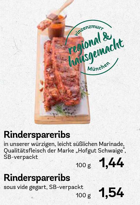 Rinderspareribs in würziger Marinade von Hofgut Schwaige
