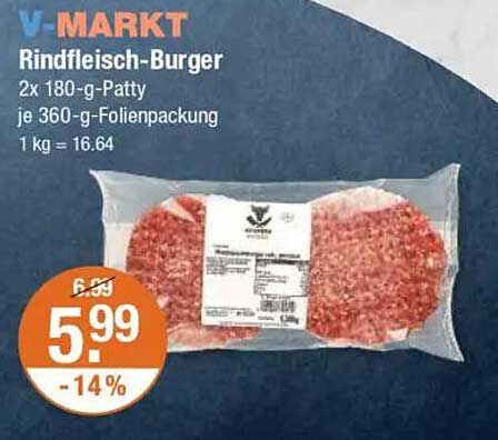Rindfleisch-Burger 2x 180-g-Patty je 360-g-Folienpackung