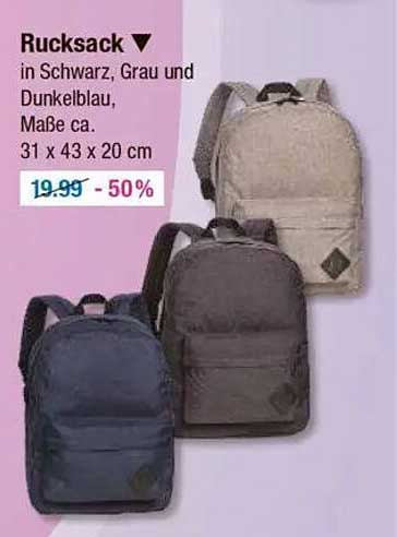 Rucksack in Schwarz, Grau und Dunkelblau - 50% Rabatt!