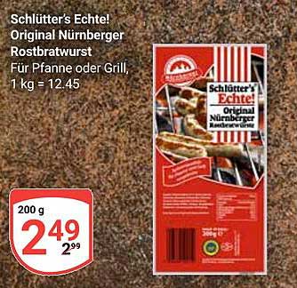 Schlüter's Echte! Original Nürnberger Rostbratwurst