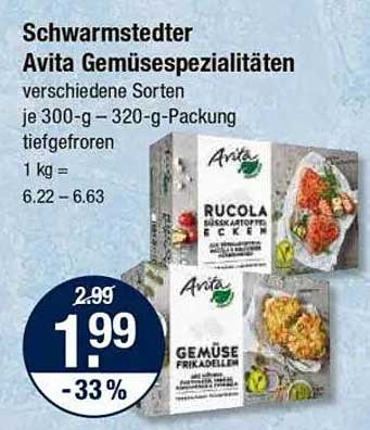 Schwarmstedter Avita Gemüsespezialitäten verschiedene Sorten je 300-g – 320-g-Packung tiefgefroren