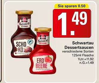 Schwartau Dessertsoßen - 125ml Flasche verschiedene Sorten