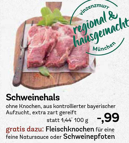 Schweinehals ohne Knochen aus kontrollierter bayerischer Aufzucht, extra zart gereift