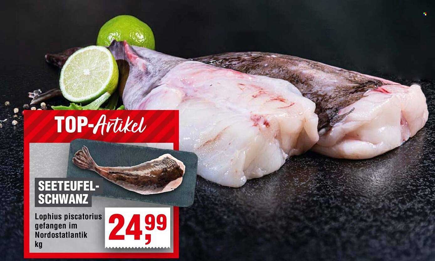 Seeteufelschwanz Lophius piscatorius gefangen im Nordostatlantik