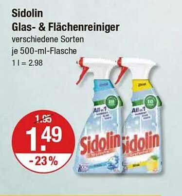 Sidolin Glas- & Flächenreiniger verschiedene Sorten je 500-ml-Flasche