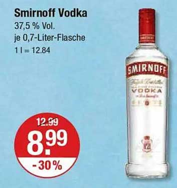 Smirnoff Vodka 0,7 Liter Flasche - 30% Rabatt