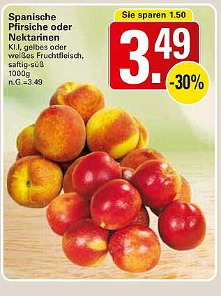 Spanische Pfirsiche oder Nektarinen 1000g