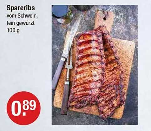 Spareribs vom Schwein, fein gewürzt, 100 g